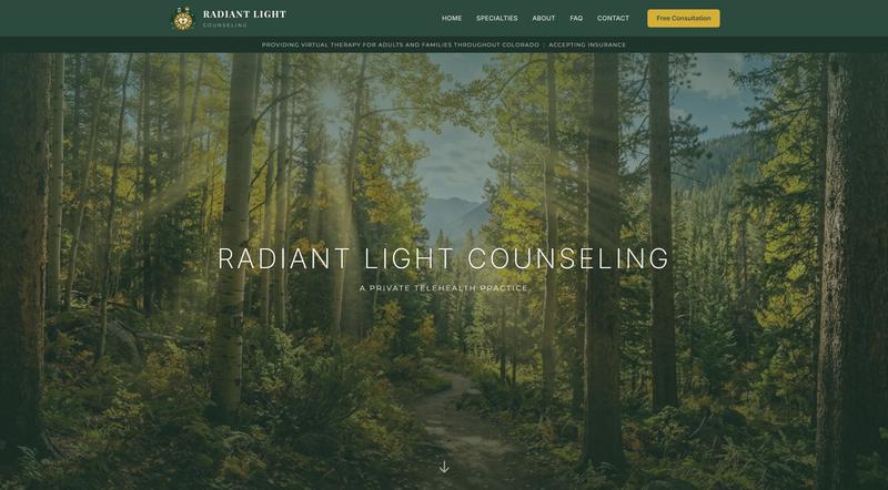 Radiant Light Counseling project screenshot